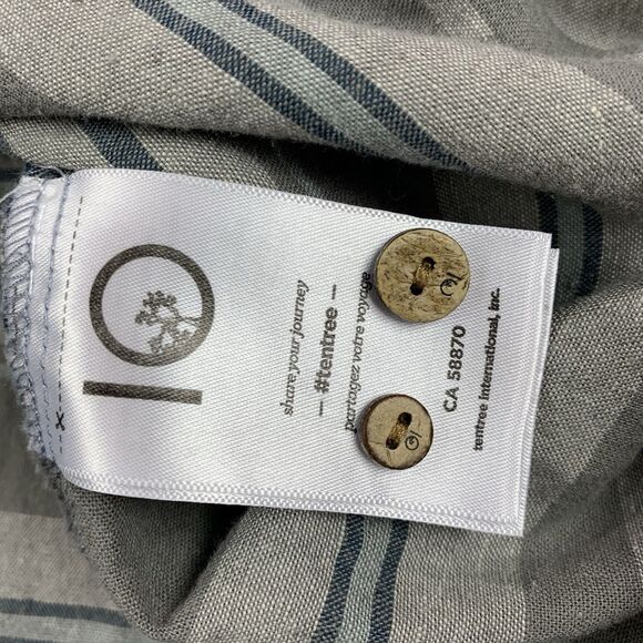 Tentree Linen Blend Hooded Long Sleeve Button Front Shirt Mens XL - Picture 14 of 16